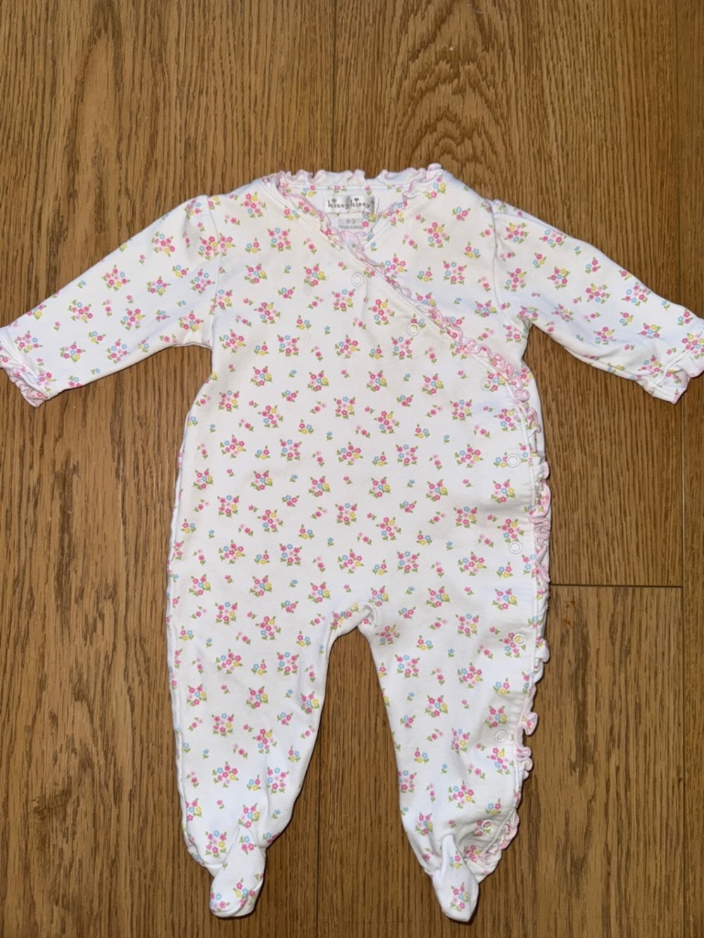 Kissy Kissy White One-Piece with Pink Floral Print